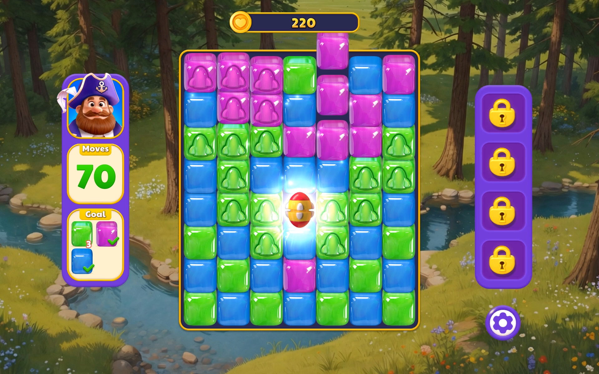 Rocket booster created on a Captain Blast puzzle board